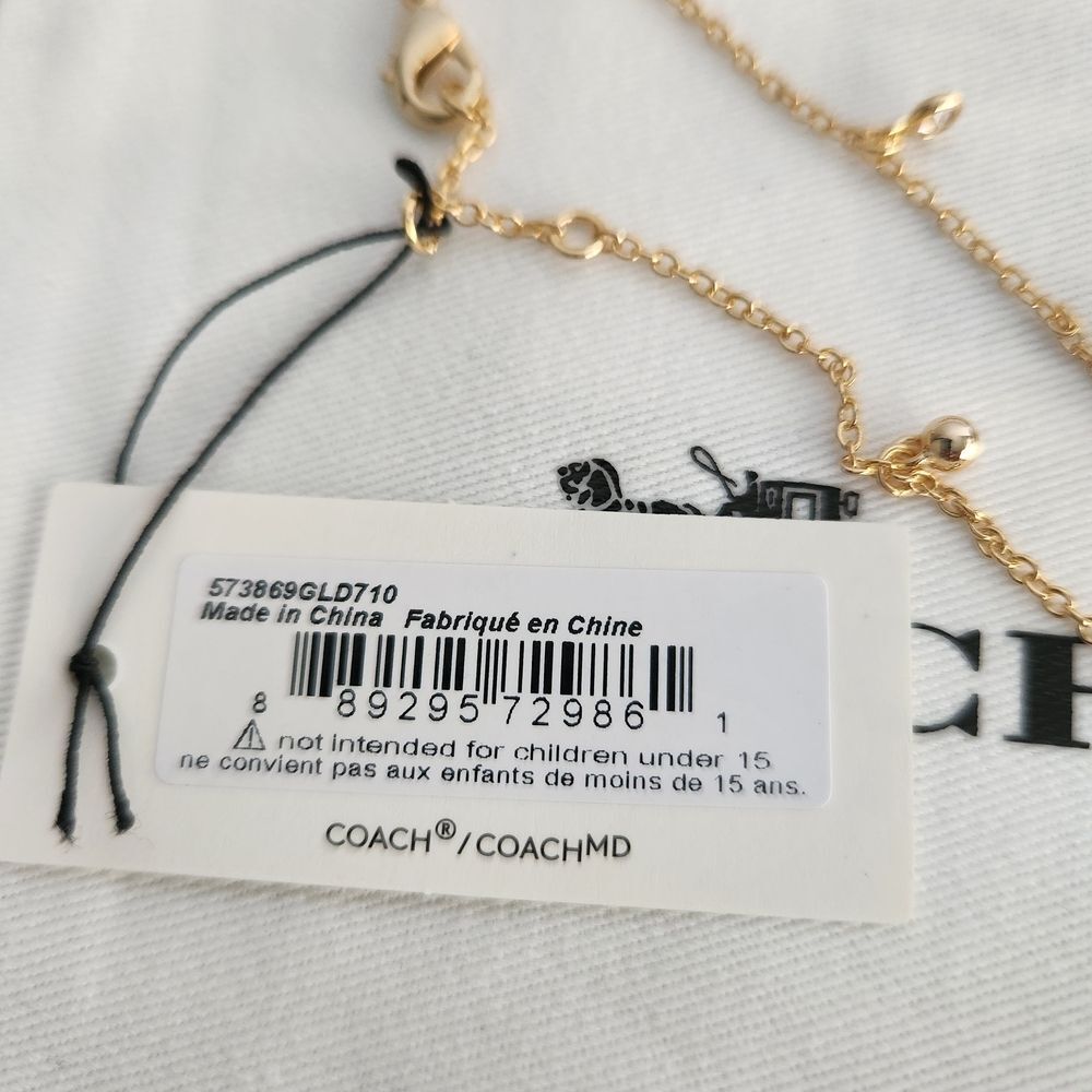 Coach Delicate Gold Charm Bracelet - Jewelry 14k Gold Plated Over Brass - Picture 6 of 9